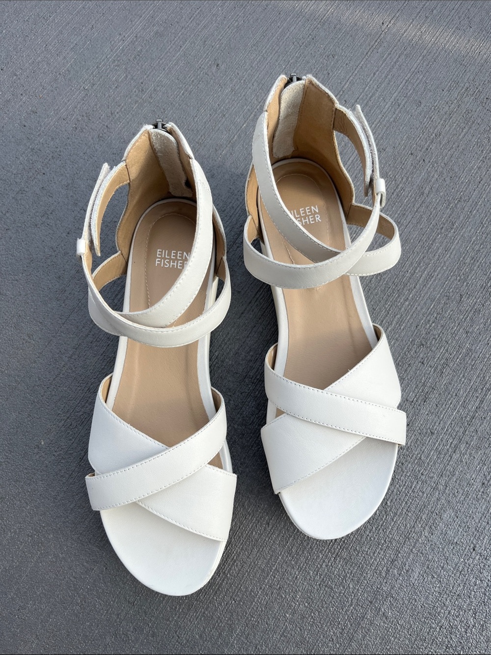 Eileen Fisher Off-White Sandals